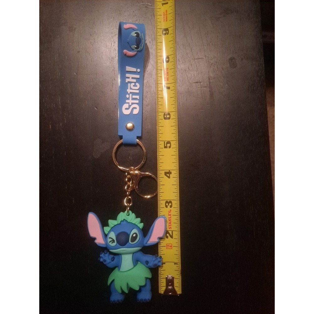 Disney Lilo & Stitch Hula 3D Keychain Backpack Clip Keyring Pendant Wristlet